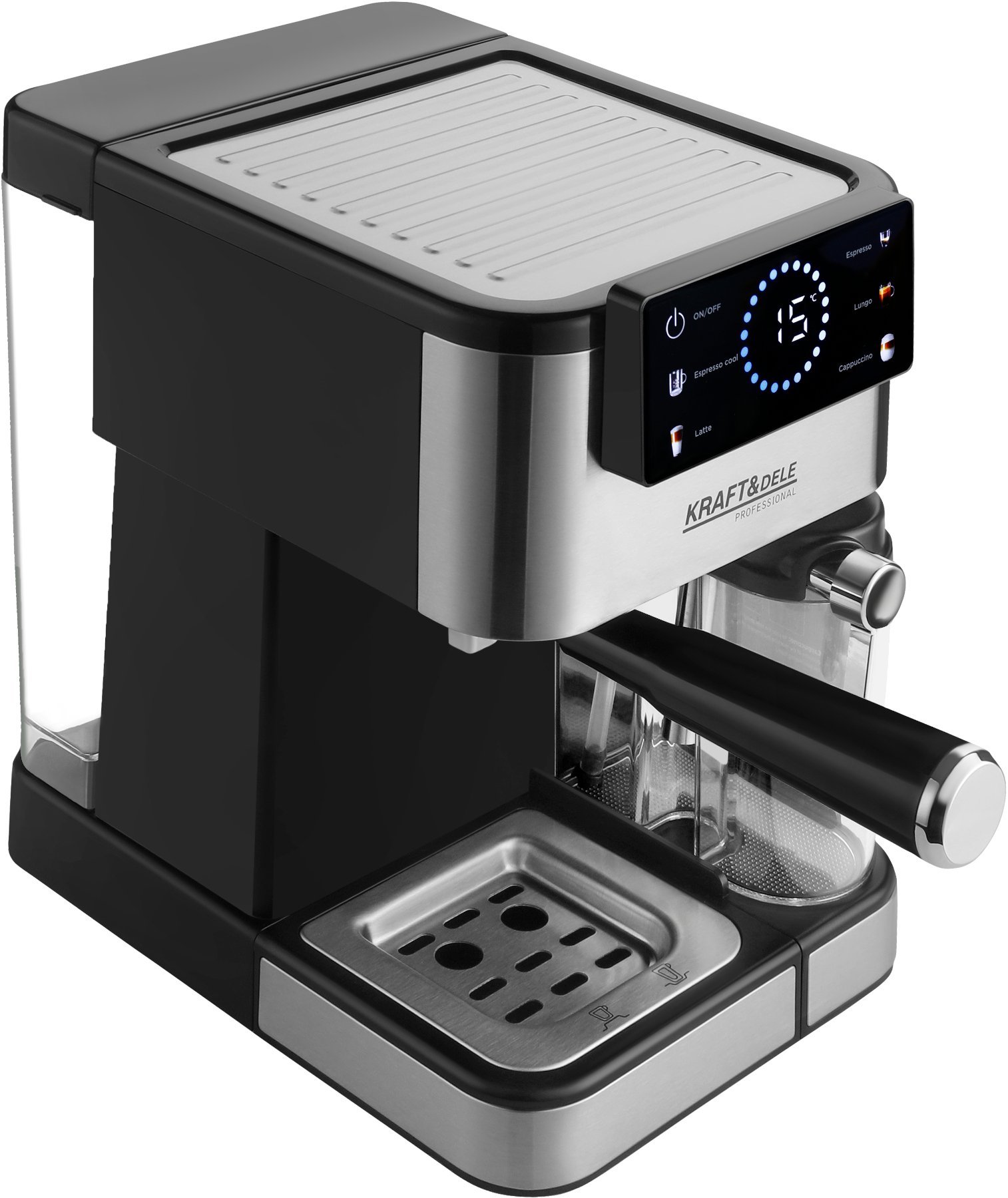 Kraft&Dele KD4292 slėginis kavos aparatas, 1500 W, 20 bar, LCD nuotrauka 6