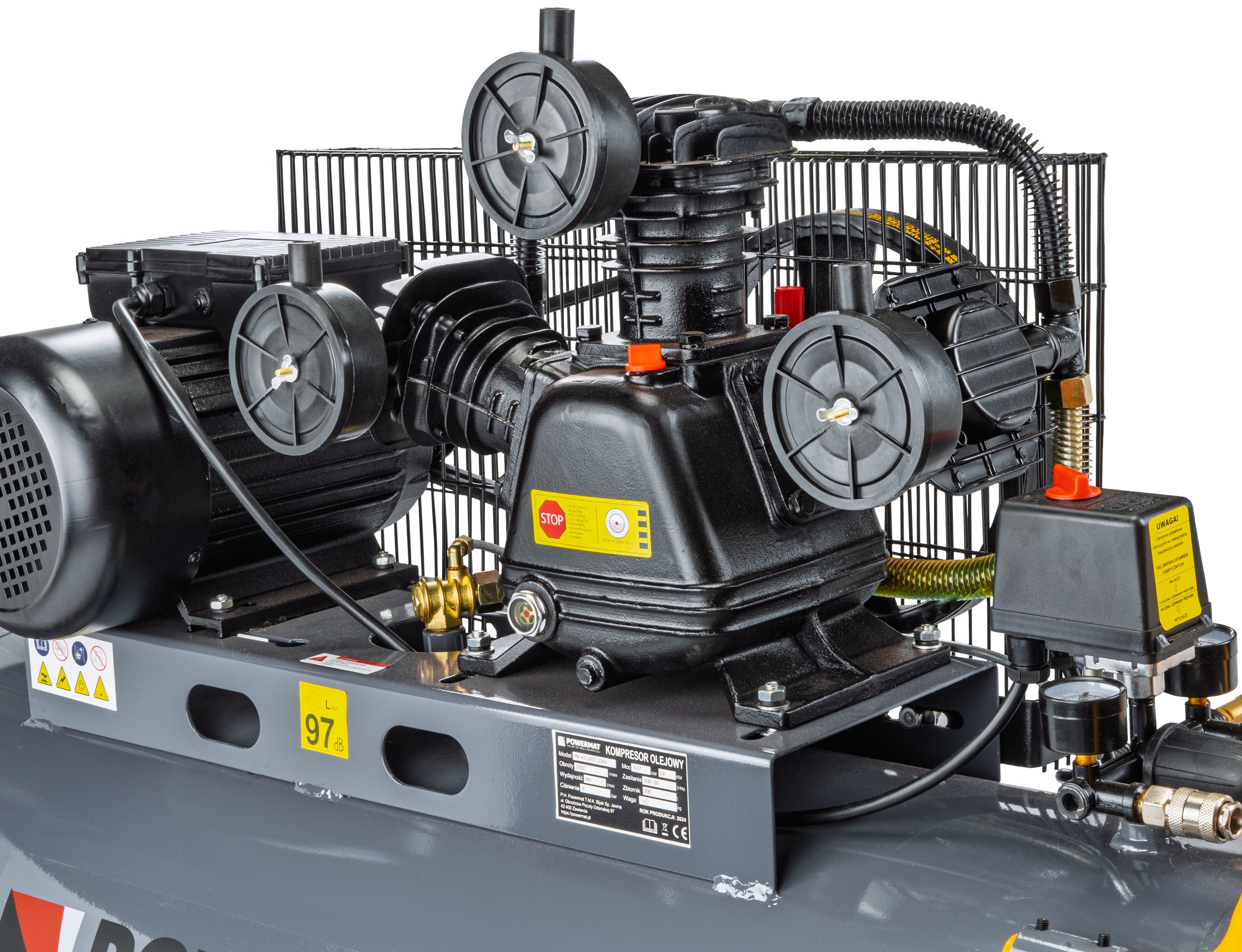 Powermat PM-KO-200T-400V alyvinis oro kompresorius, 200 l, 400 V (PM1308) nuotrauka 5