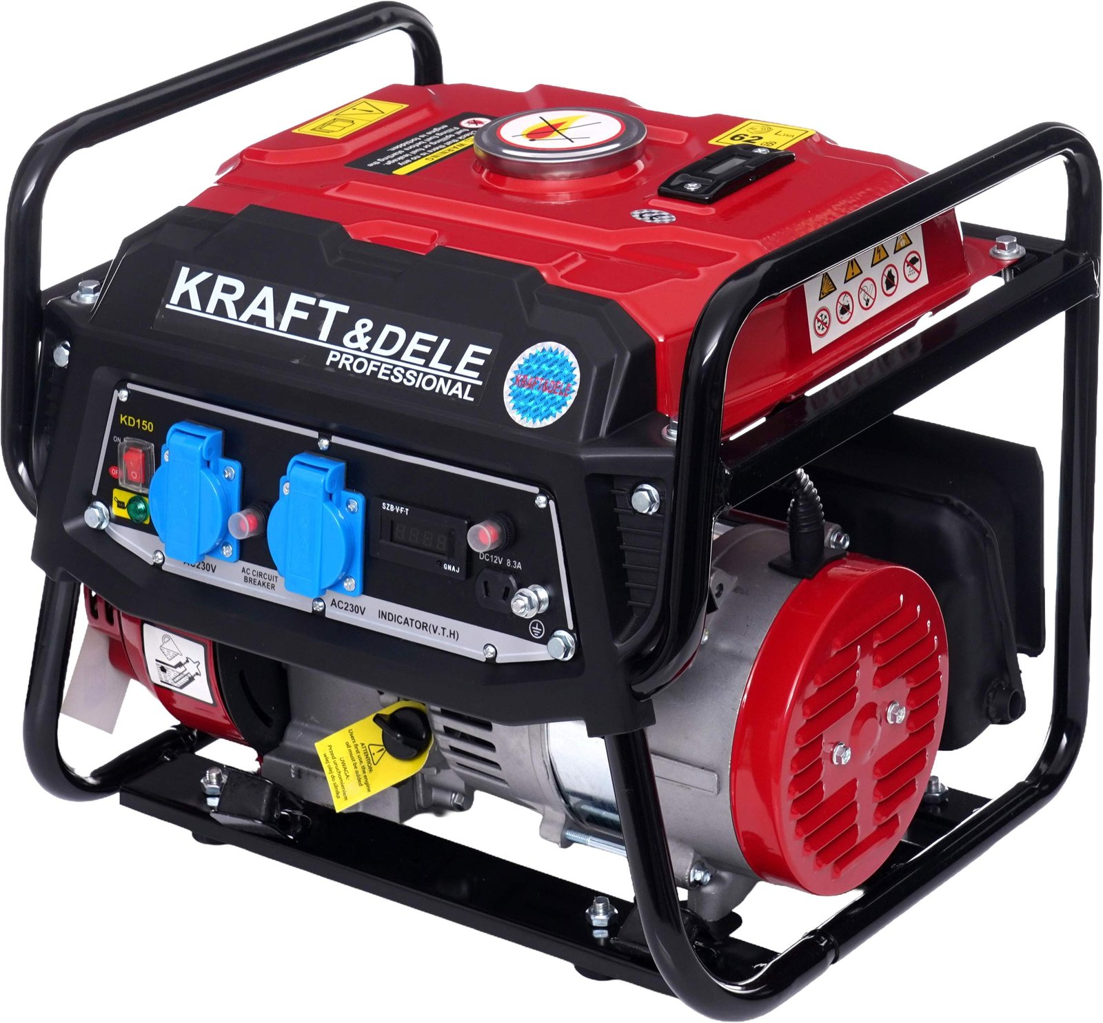 Kraft&Dele KD150 elektros generatorius, 1500 W, 12 V / 230 V, LCD