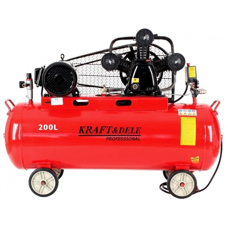 Kraft&Dele KD1474 oro kompresorius, 200 l, 3 stūmokliai su separatoriumi nuotrauka 7