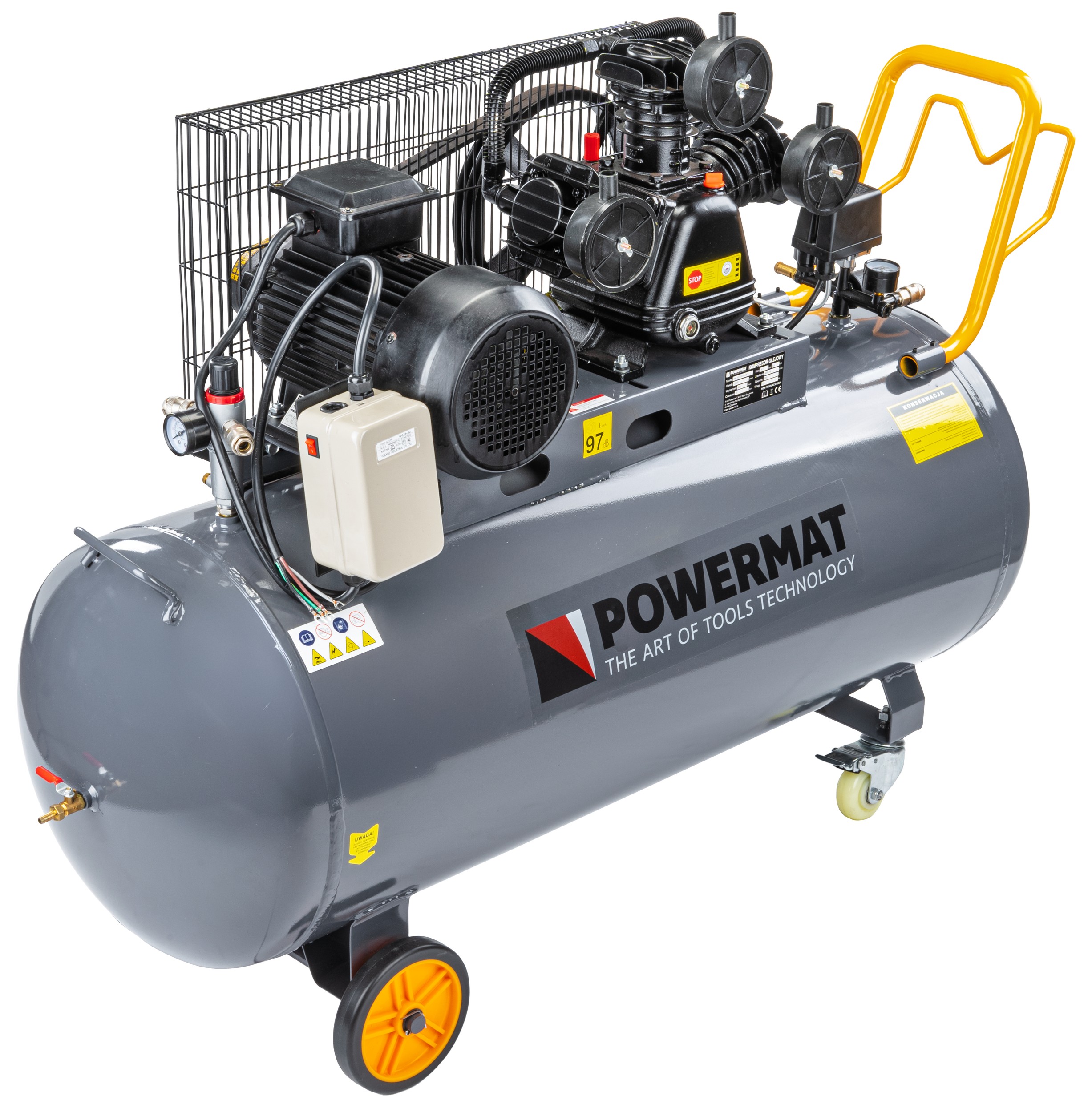 Powermat PM-KO-200T-400V alyvinis oro kompresorius, 200 l, 400 V (PM1308) nuotrauka 3