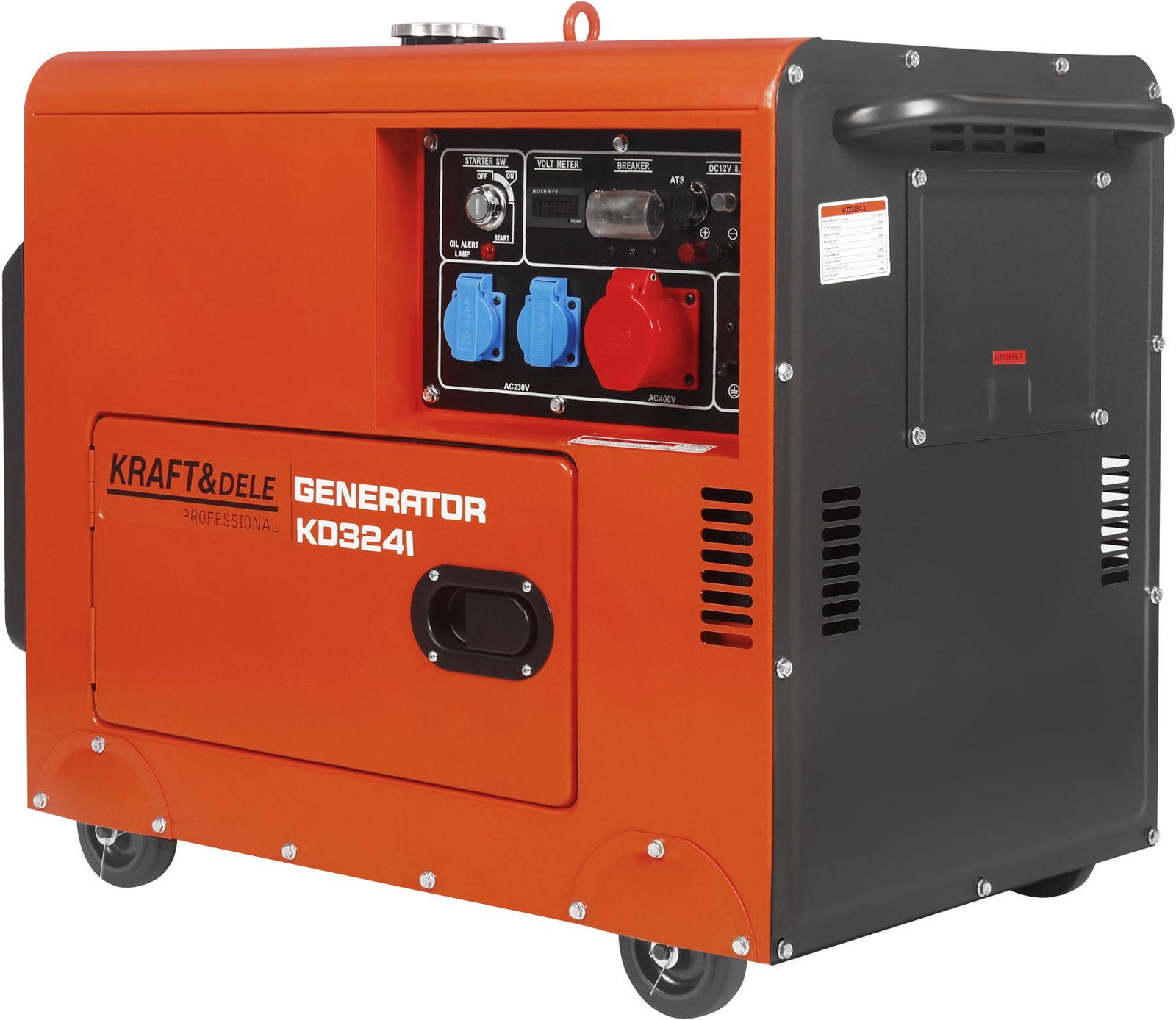 Trifazis dyzelinis generatorius su ATS KD3241, 7 kW, 230/400 V — nuotrauka