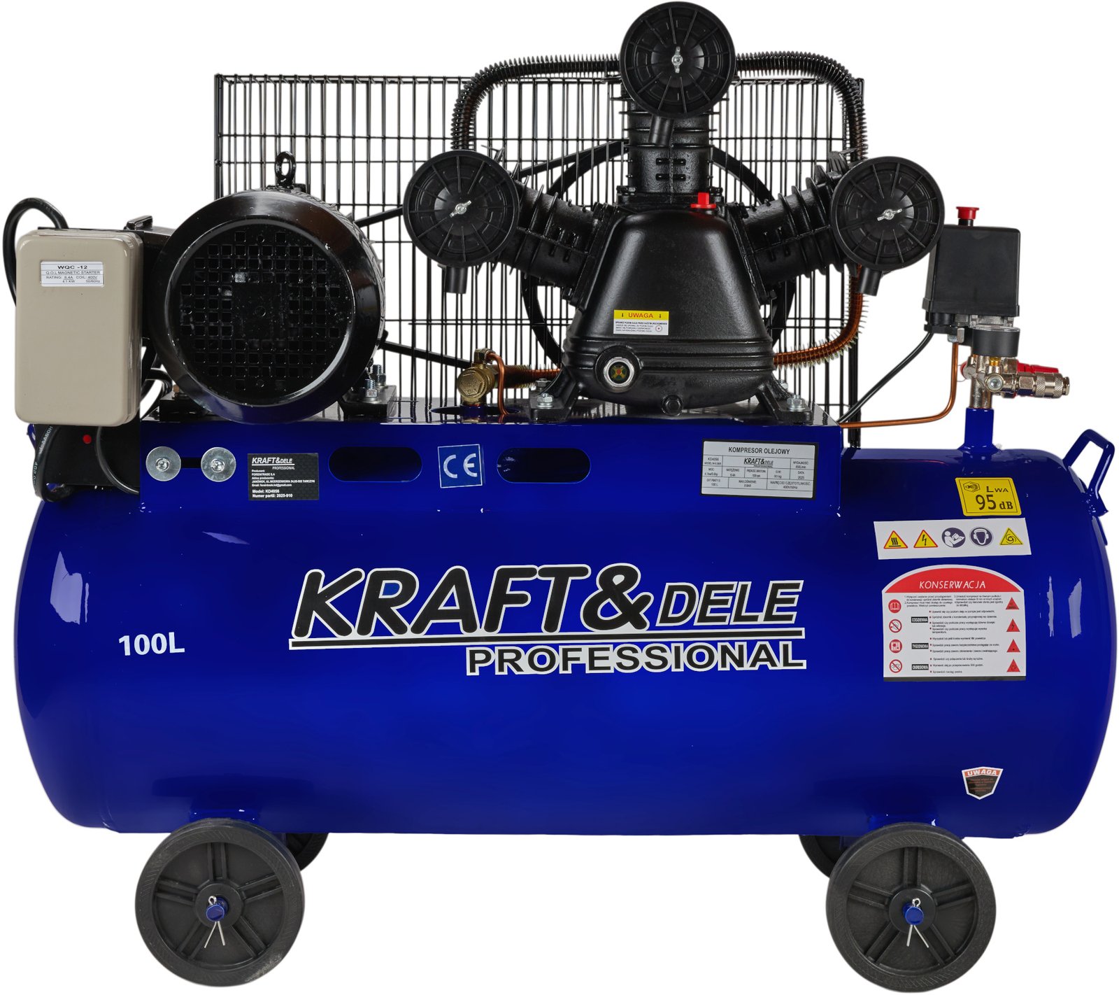 Kraft&Dele KD4056 tepalinis oro kompresorius 100 l, 650 l/min, 4100 W nuotrauka 6