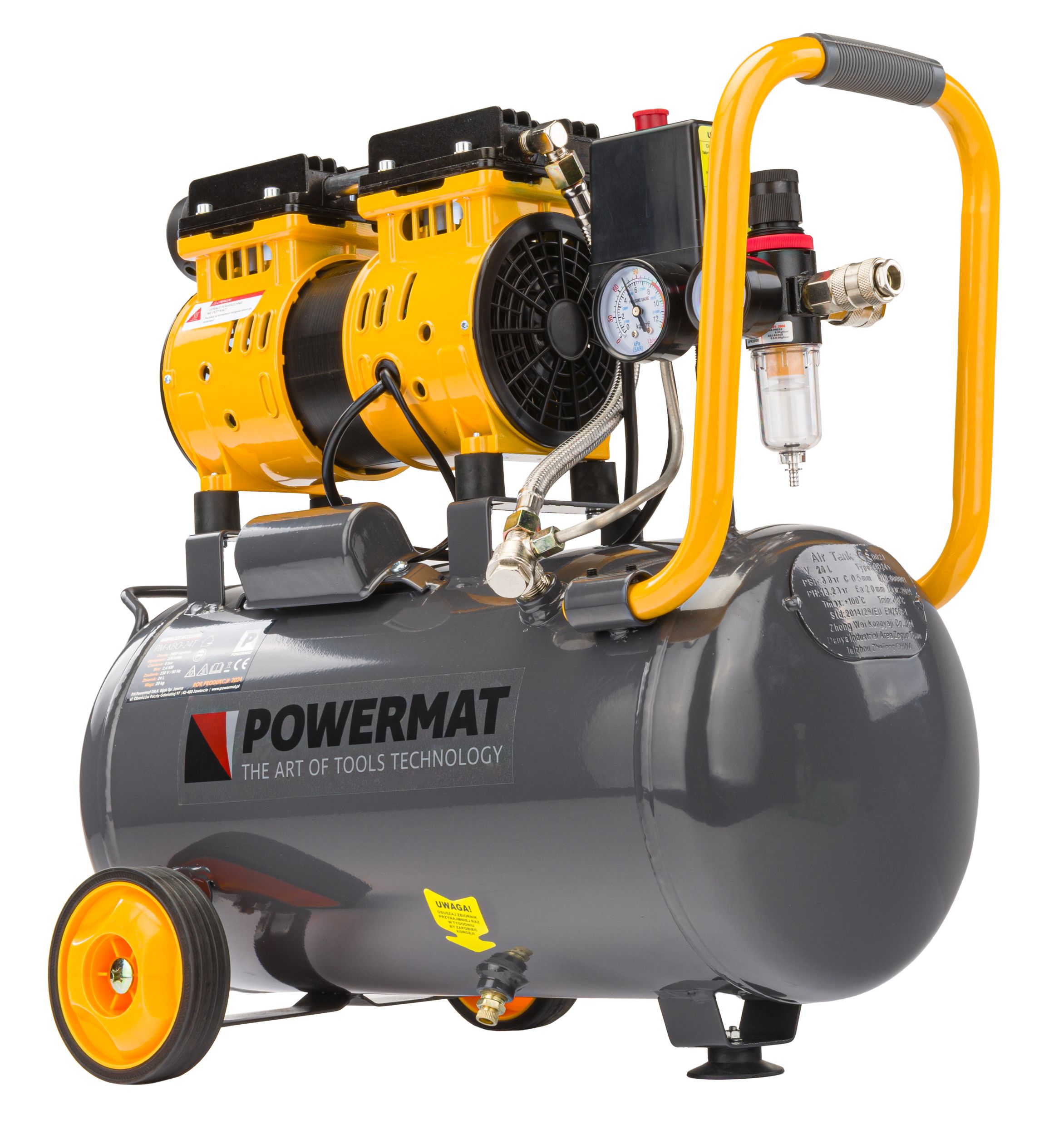 Powermat PM-KBO-24T bealyvis oro kompresorius 24 l — nuotrauka
