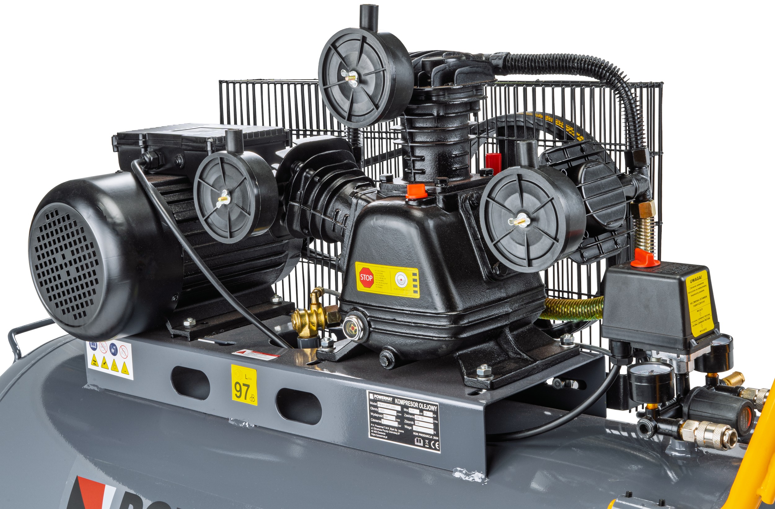 Alyvinis oro kompresorius Powermat PM-KO-200T-230V nuotrauka 7