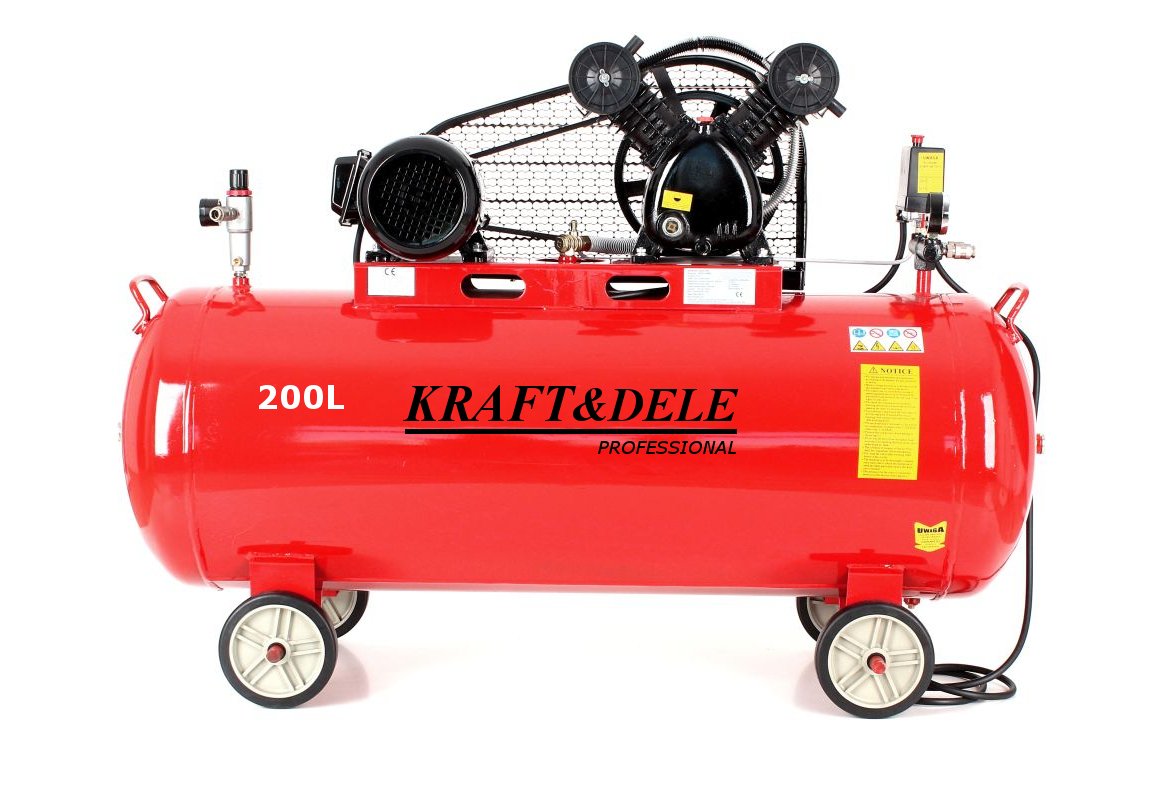 Kraft&Dele KD1473 stūmoklinis diržinis oro kompresorius 200 l, 3,8 kW nuotrauka 6
