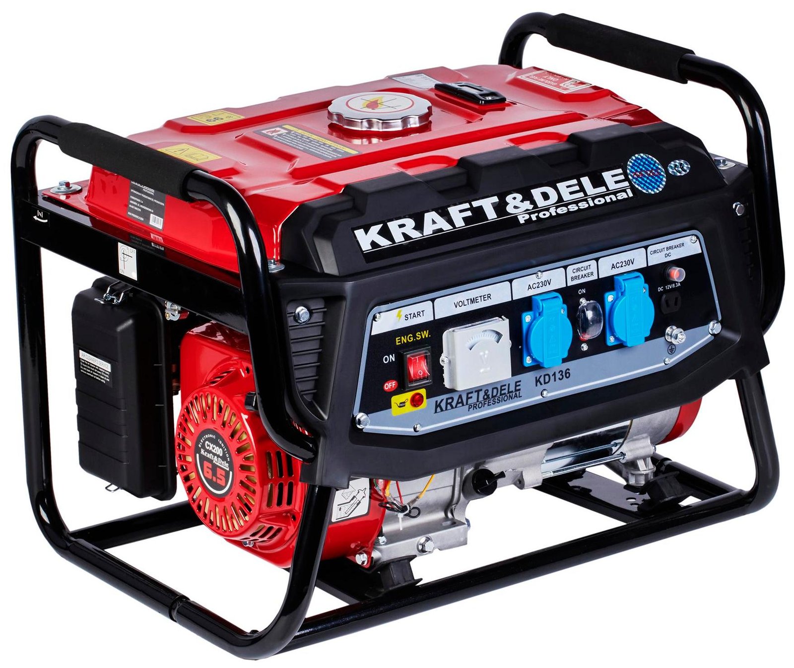 KRAFT&DELE KD136 benzininis vienfazis generatorius 3.0 kW, 12/230 V