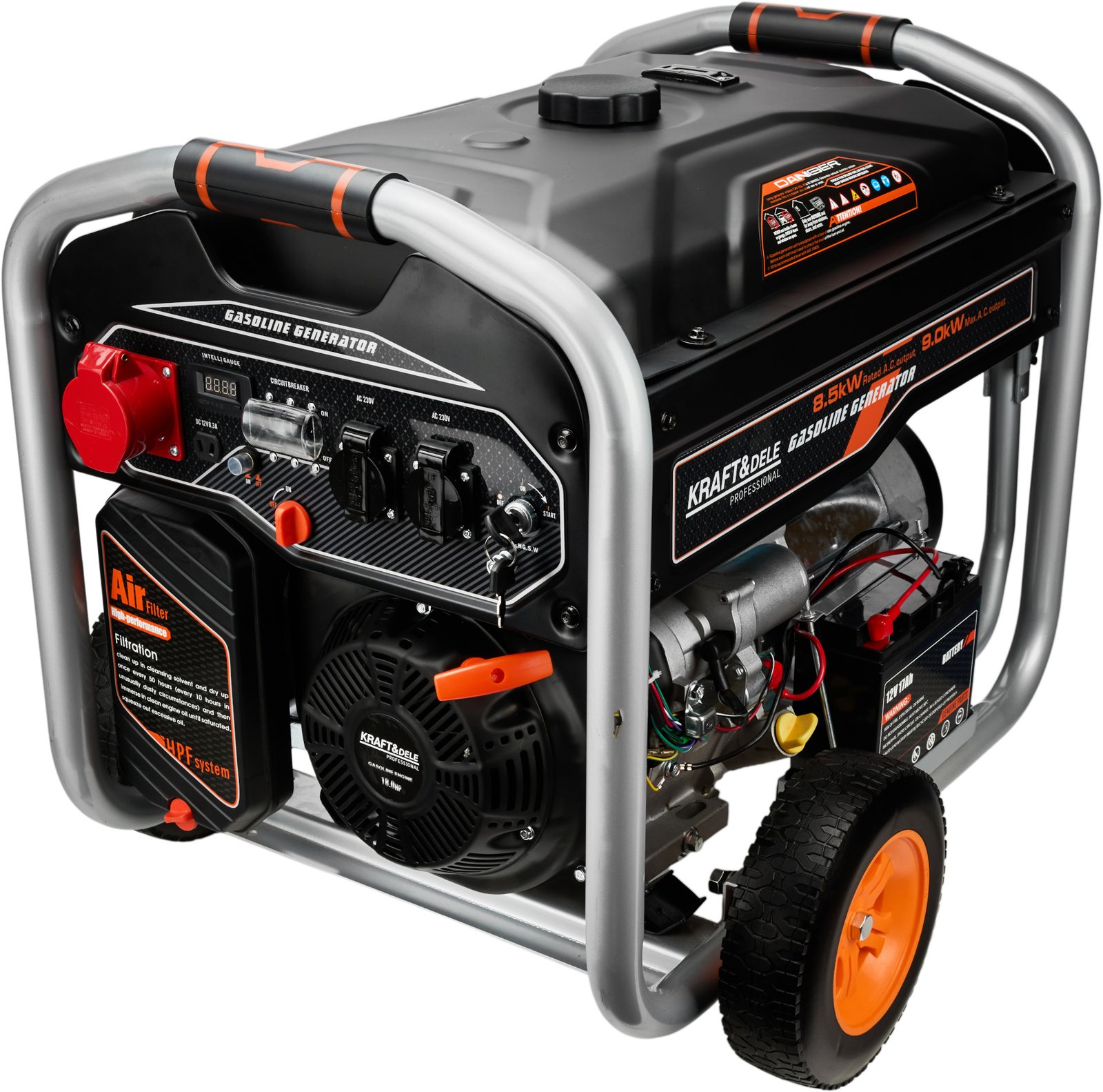 Kraft&Dele KD3122 benzininis trifazis generatorius 9 kW, 12/230/400 V nuotrauka 3