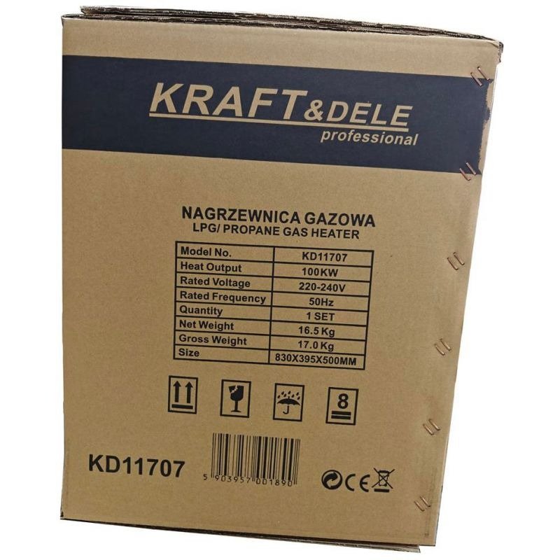 Kraft&Dele KD11707 dujinis oro šildytuvas, 100 kW (su automatiniu reduktoriumi) nuotrauka 12