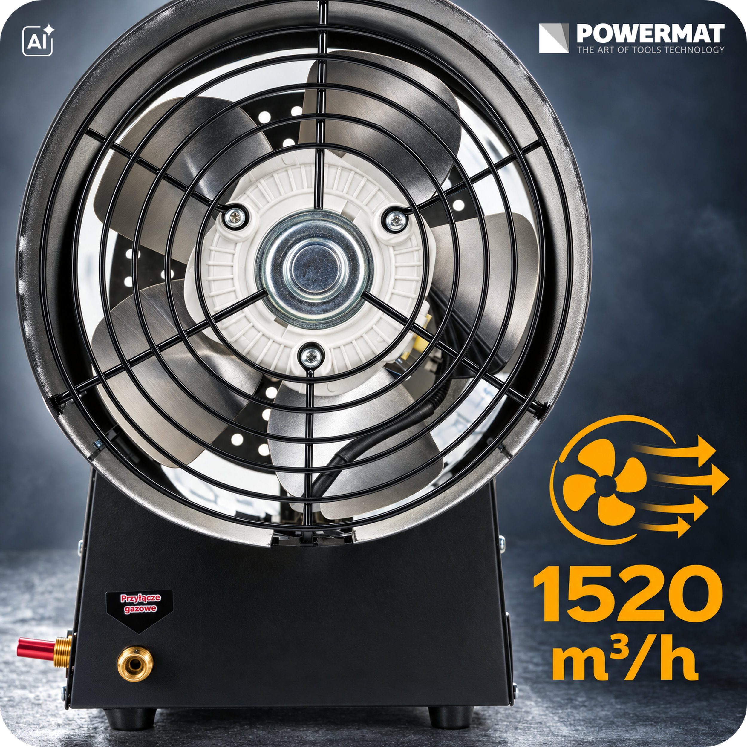 Powermat PM-NAG-65GN dujinė šilumos patranka 65 kW (su reduktoriumi) nuotrauka 3