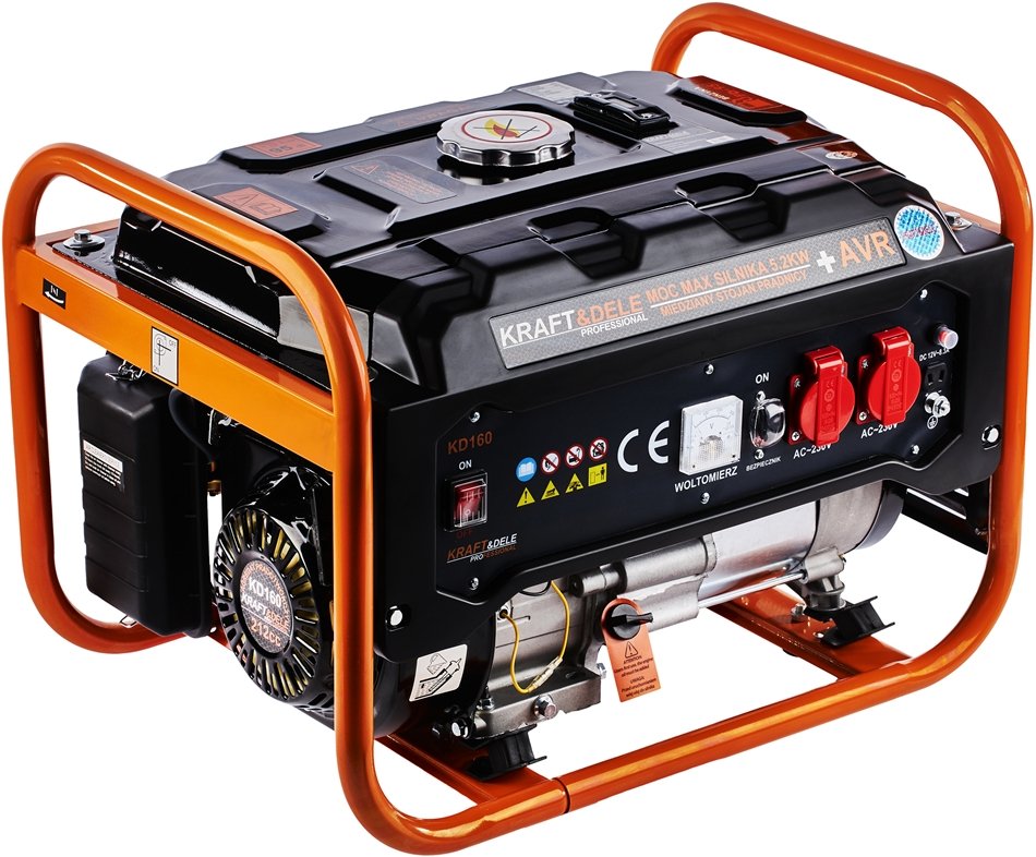 KRAFT&DELE KD160 benzininis vienfazis generatorius, 3.5 kW, 230 V / 12 V nuotrauka 5