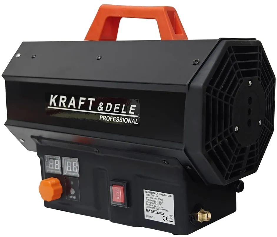 KRAFT&DELE KD11731 dujinis ventiliatorinis šildytuvas 25 kW su automatiniu reduktoriumi nuotrauka 9
