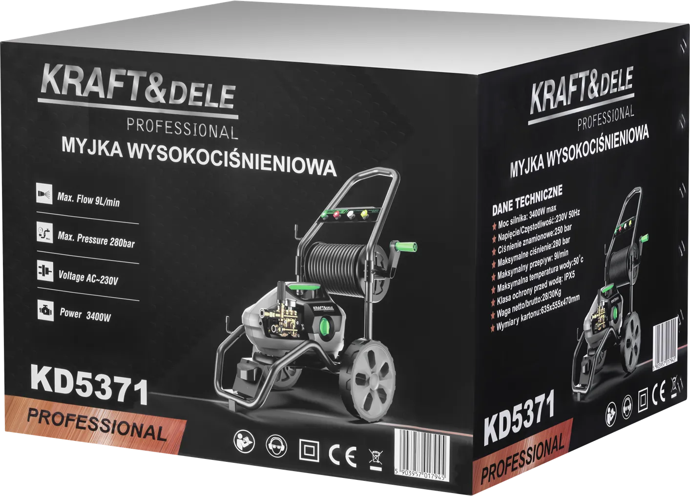 Elektrinė aukšto slėgio plovykla KD5371, 3400 W, 280 bar nuotrauka 3