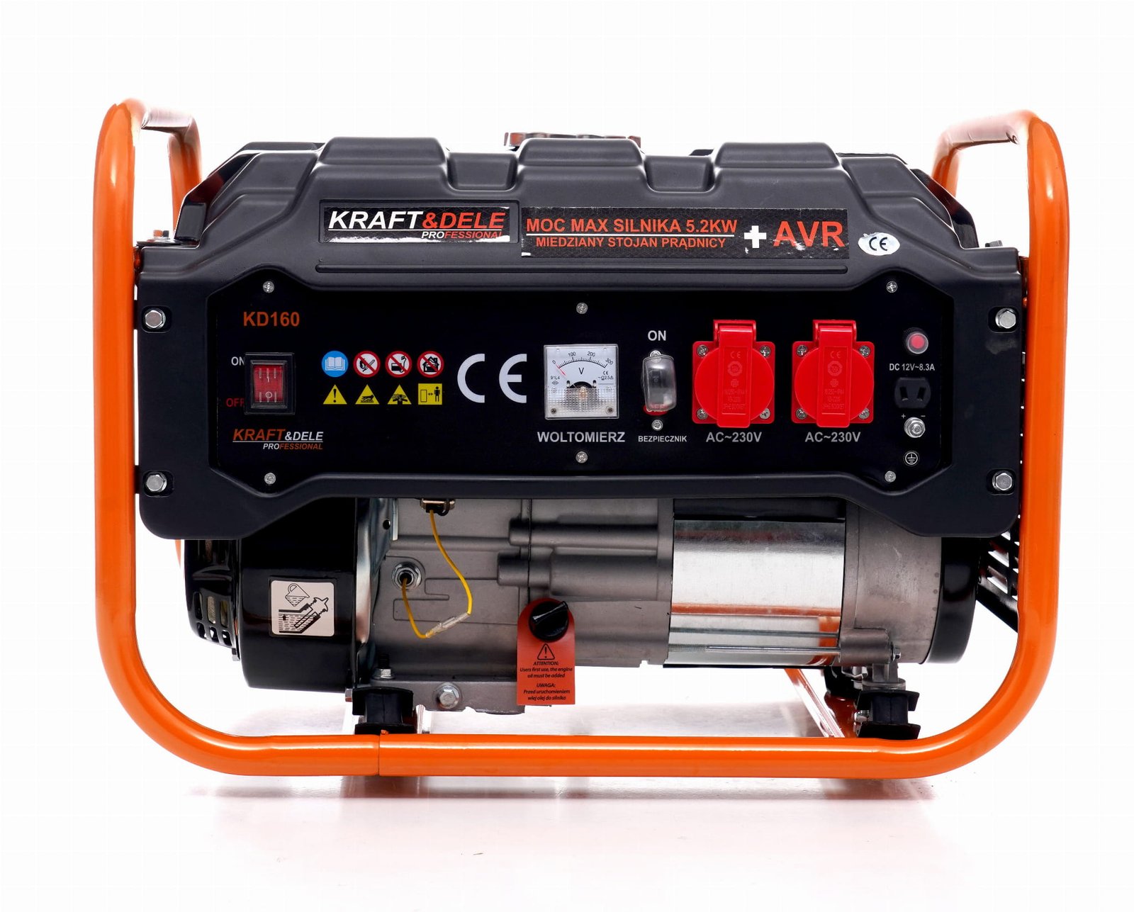 KRAFT&DELE KD160 benzininis vienfazis generatorius, 3.5 kW, 230 V / 12 V — nuotrauka