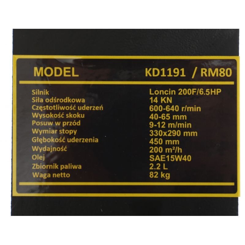 Kojinė vibroplokštė KD11910 (14 kN) nuotrauka 7