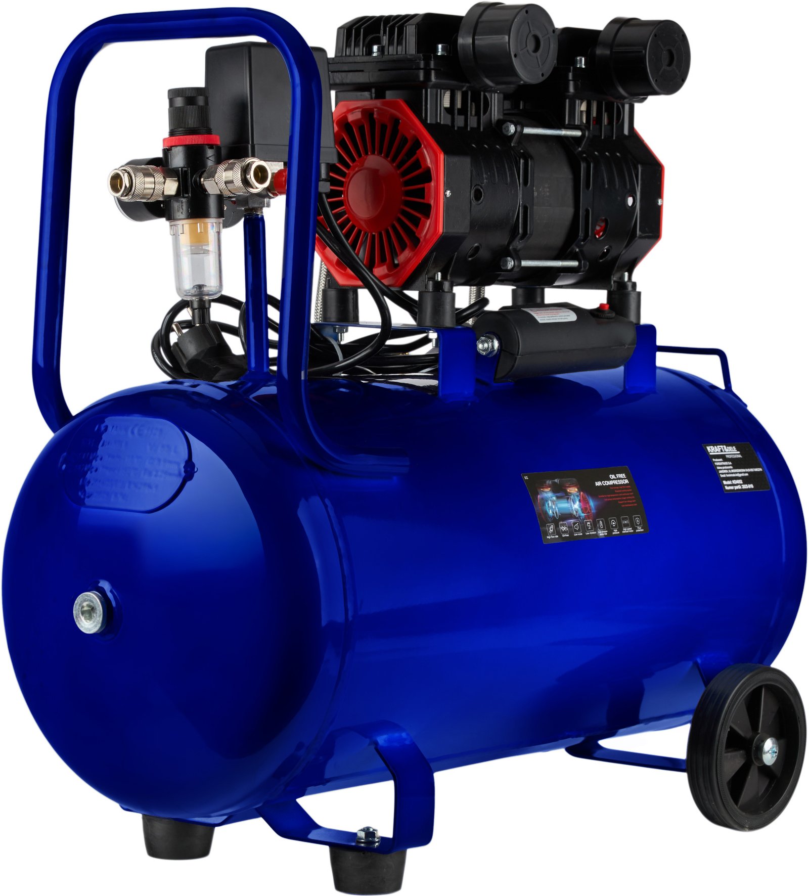 Kraft&Dele KD4052 betepalinis oro kompresorius 50 l, 1500 W, 290 l/min nuotrauka 4