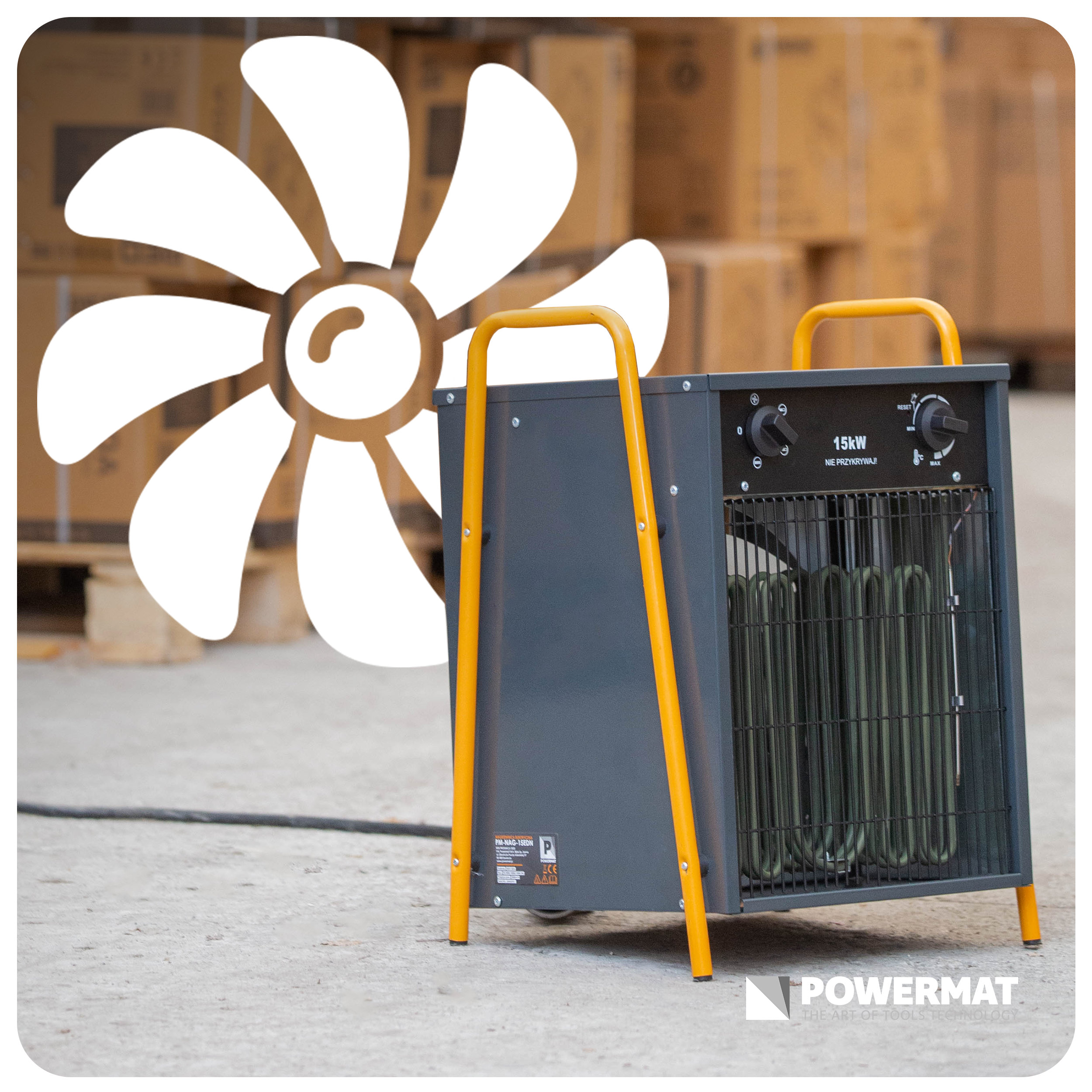 Powermat PM-NAG-15EDN elektrinis pramoninis šildytuvas 15 kW (400 V) nuotrauka 11