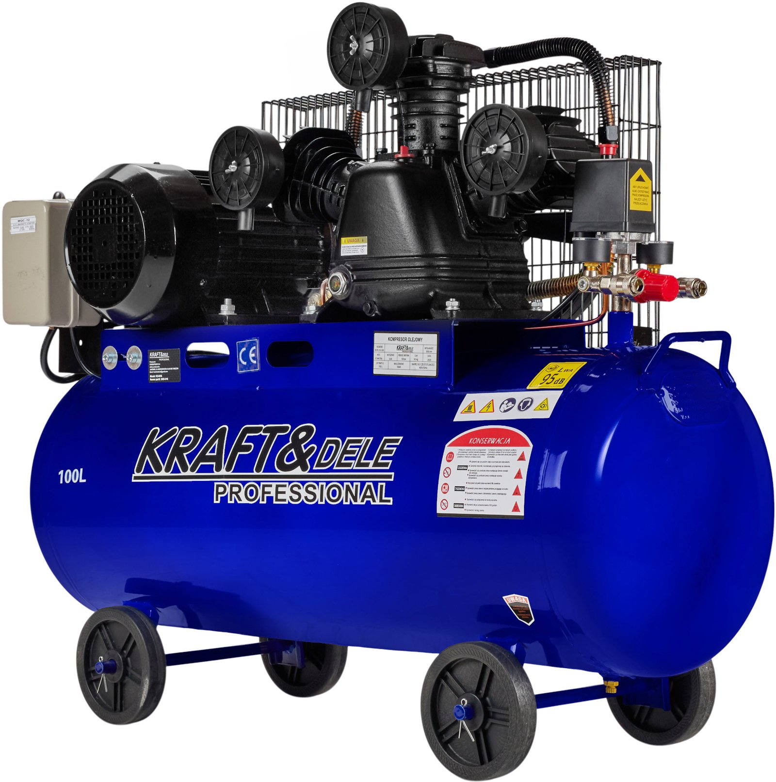 Kraft&Dele KD4056 tepalinis oro kompresorius 100 l, 650 l/min, 4100 W