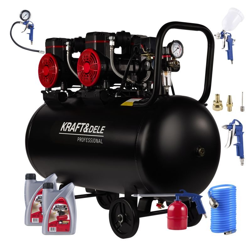 KRAFT&DELE KD1392 betepalinis oro kompresorius, 100 l, 2 × 1500 W nuotrauka 10
