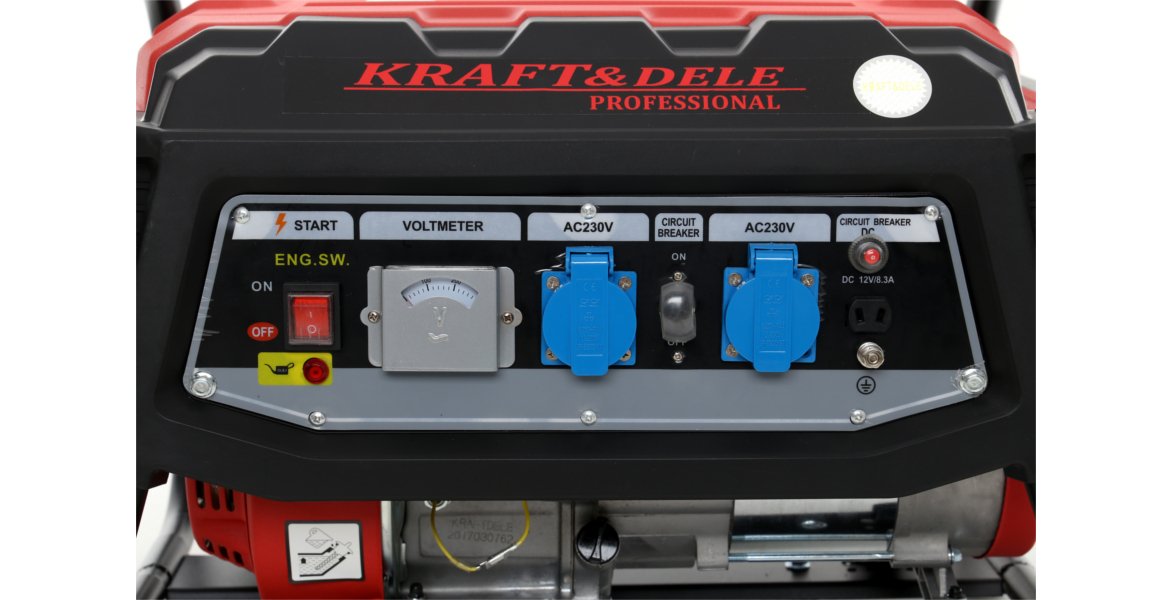 KRAFT&DELE KD136 benzininis vienfazis generatorius 3.0 kW, 12/230 V nuotrauka 7