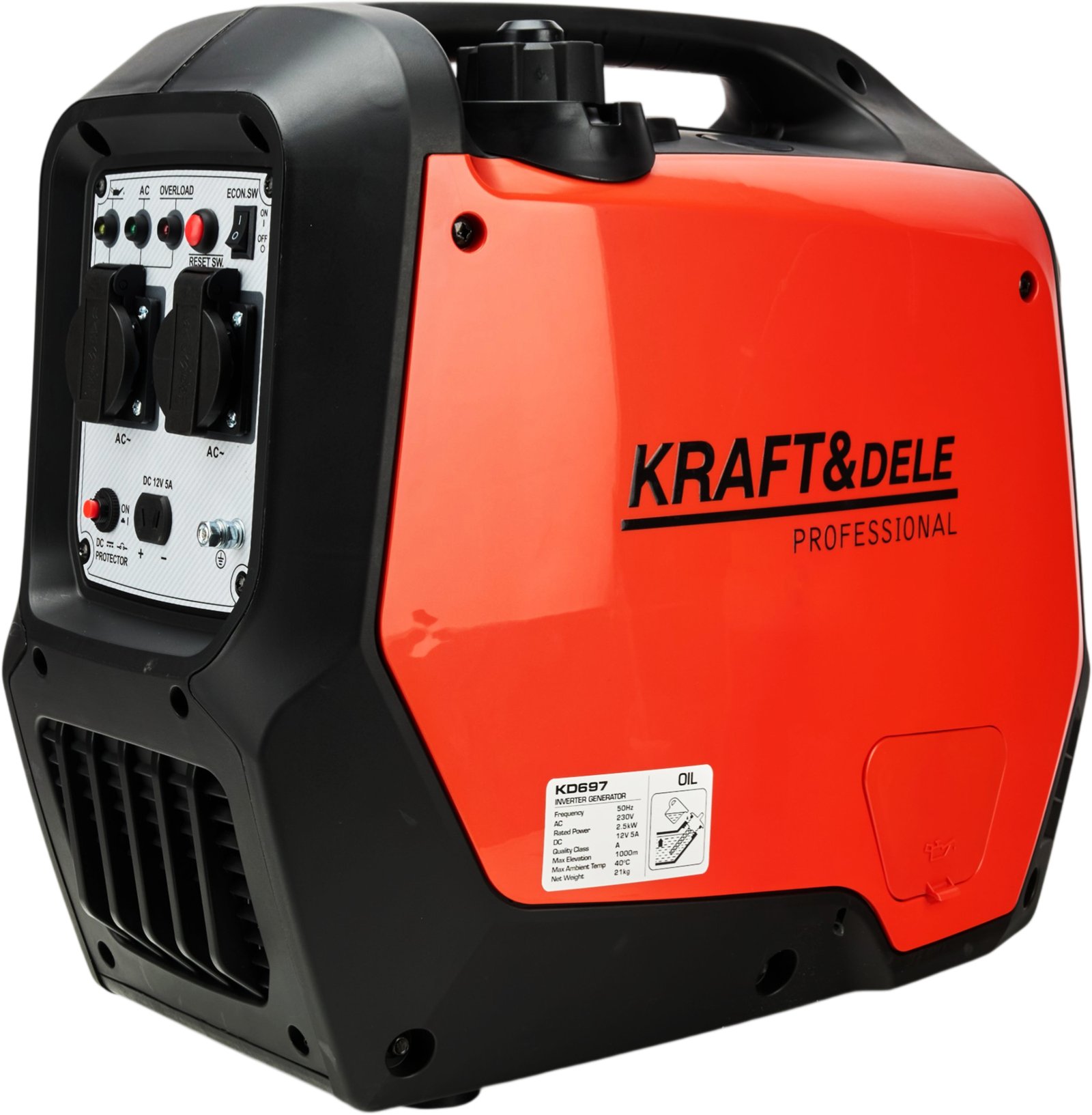 KRAFT&DELE KD697 benzininis inverterinis generatorius 2.3/2.5 kW nuotrauka 5